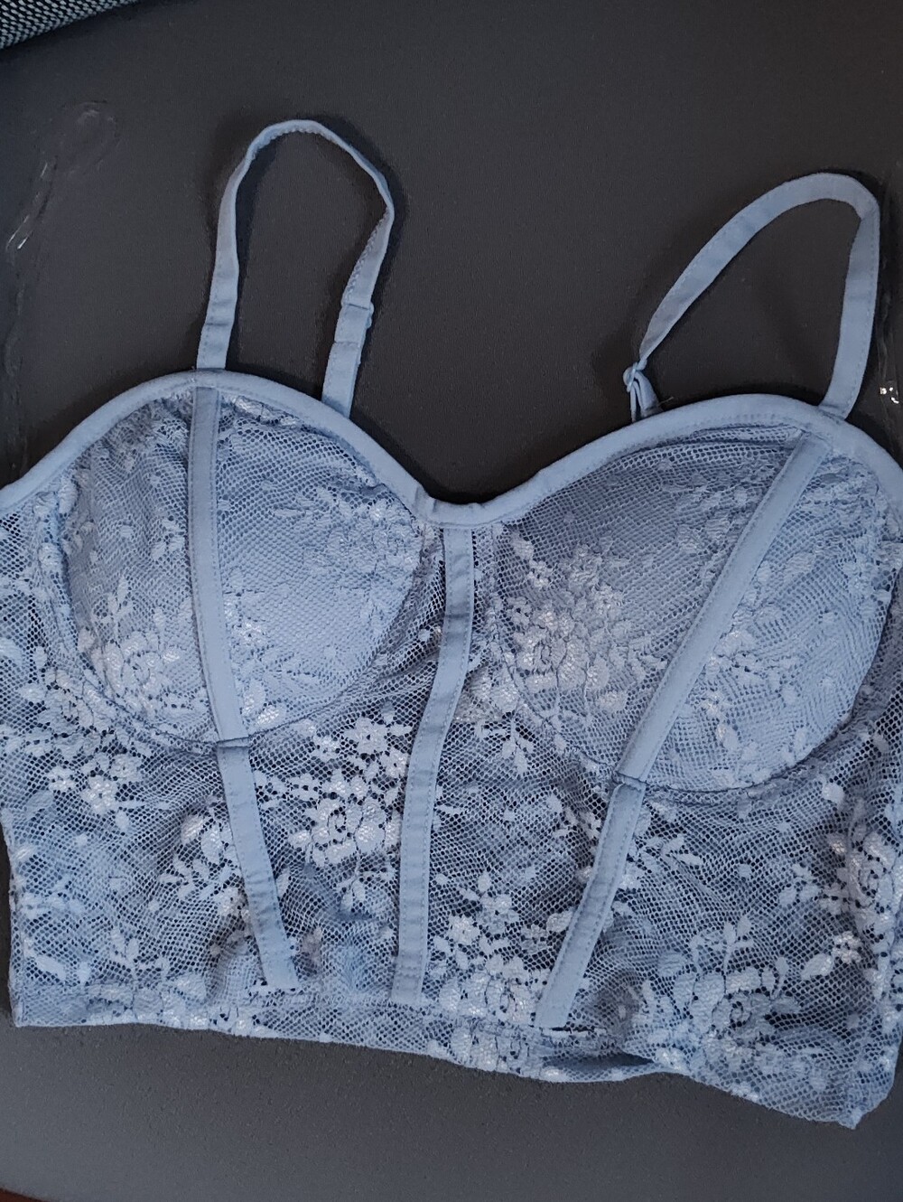 Bozzolo Light Blue Lace Longline Bralette Camisole Size M New